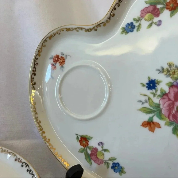 Vintage Noritake Japan Dresdlina Floral + Gold Painted Luncheon Plates - Picture 3 of 6